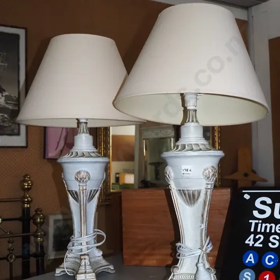 pair of composite based table lamps H-740