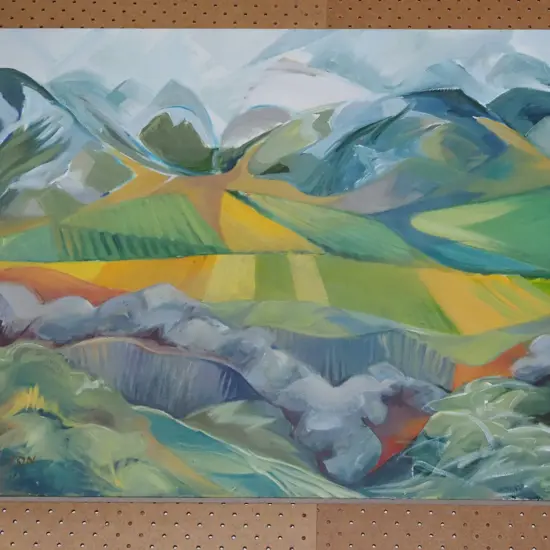 N Denton - acrylic on boxed canvas - landscape