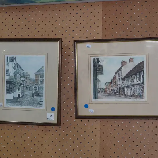 2x framed prints - Ashbourne - blue dots