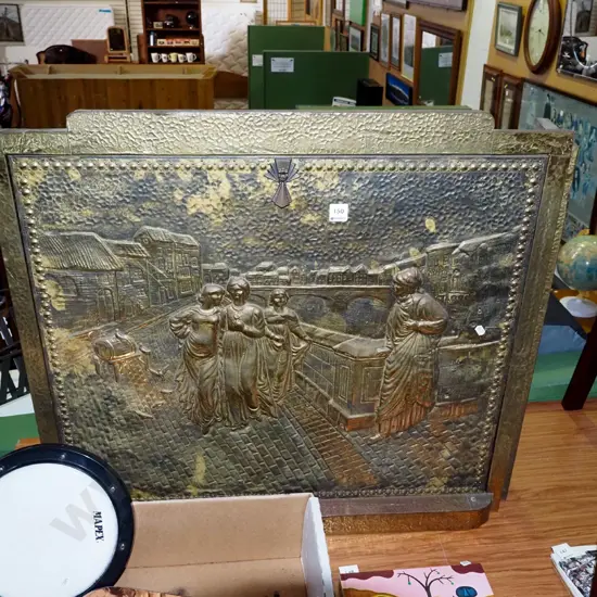 pressed brass firescreen