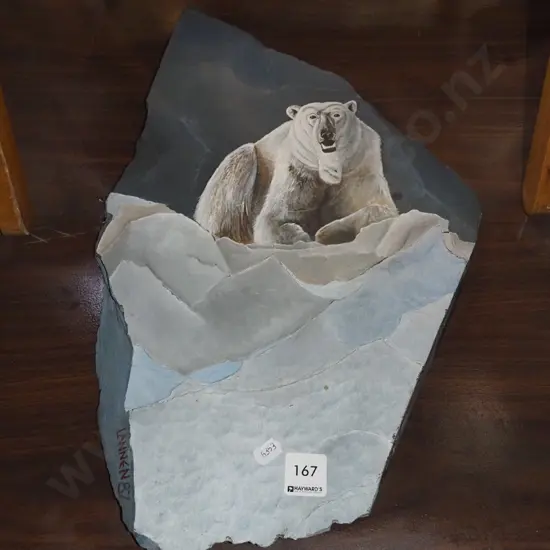 Lannen '87 oil on slate - polar bear