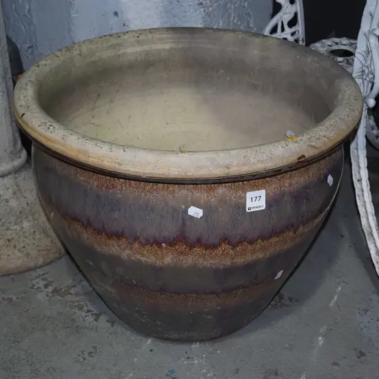 glazed garden planter H-380 Diam-470