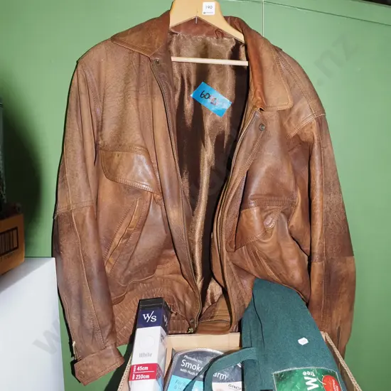 gent's brown leather jacket - no size