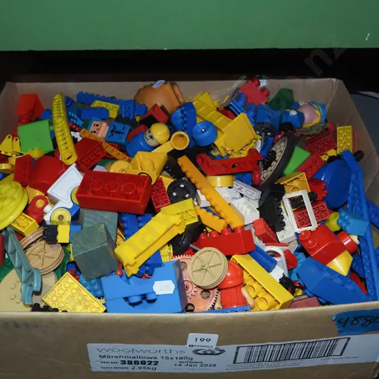 box of plastic blocks