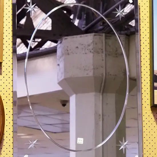 cut glass bevelled edge wall mirror