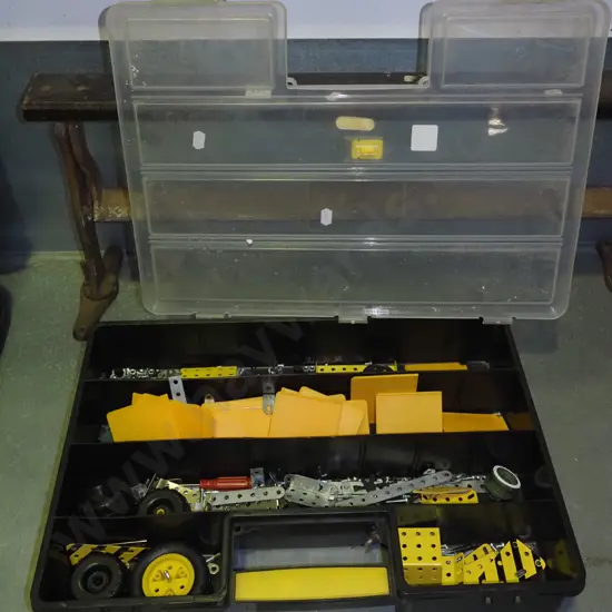 plastic orgainser and Meccano