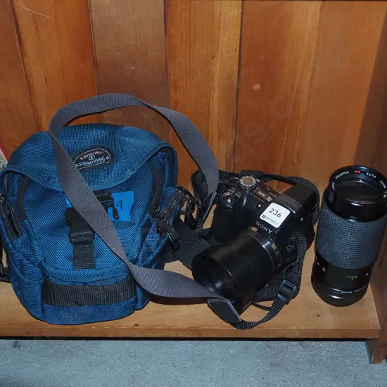 Sony Cyber Shot digital camera and bag
