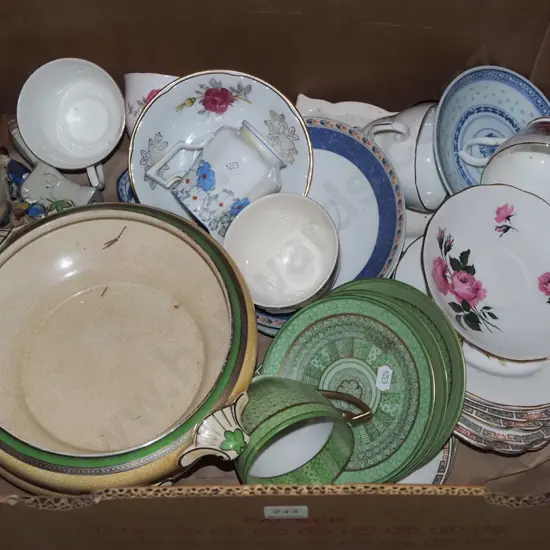 box; cups, saucers, bowls etc