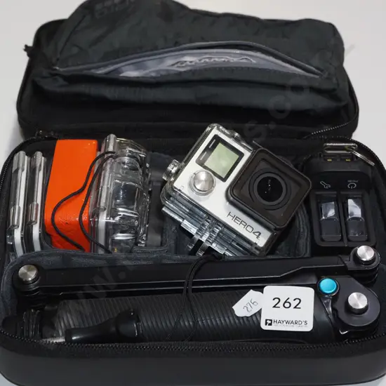 go-pro hero 4 in case with accessories
