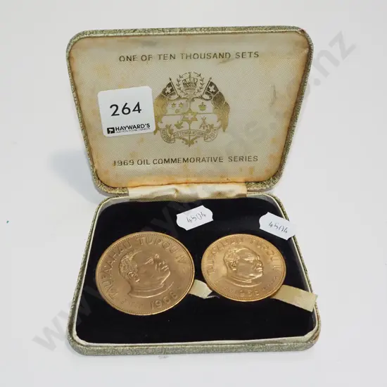 2x cased Tongan commemorative coins