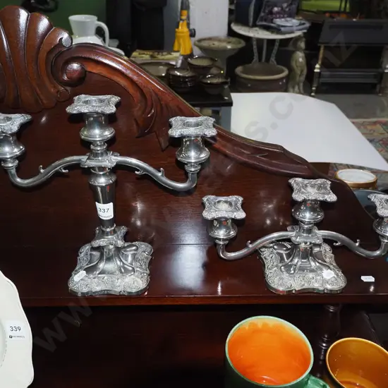 2x plated candelabrum