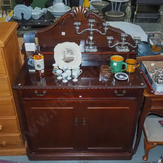 reproduction mahogany 2 drawer 1 door buffet sideboard H-1340 W-1010 D-440