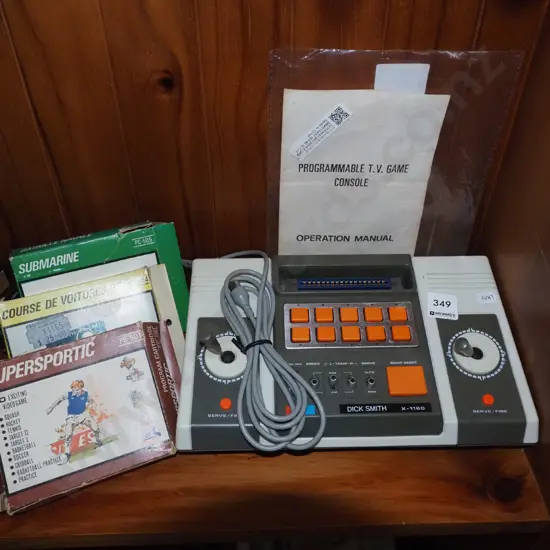 early Dick Smith cartridge TV game console with various cartridges