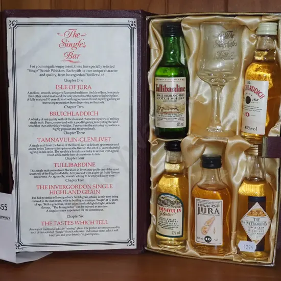 boxed set of Scotch whisky miniatures