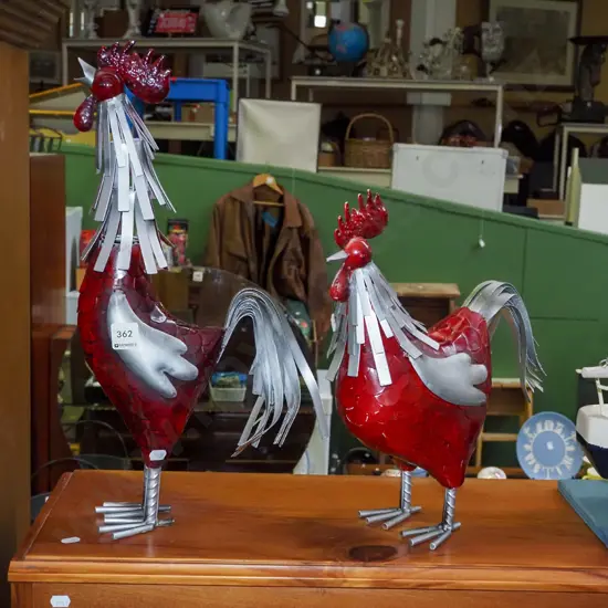 tin chicken and rooster H-460