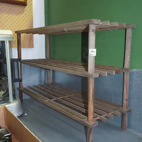 wooden shoe rack