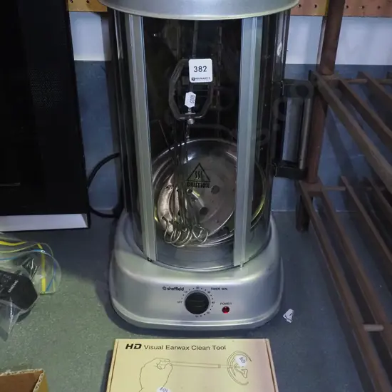 Sheffield horizontal rotisserie, visual ear wax cleaning tool