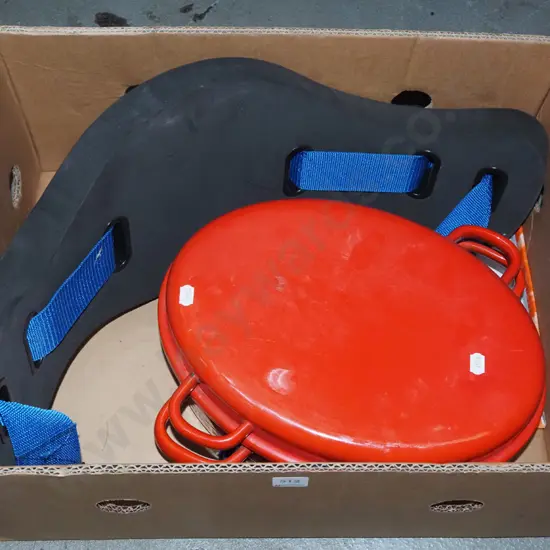 box; red and blue casserole, aqua jogging belt