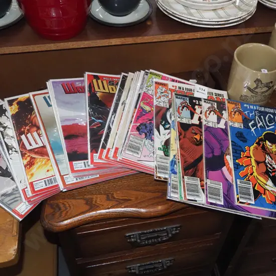 back issues of various Marvel comic books