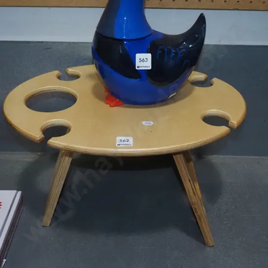 small plywood wine glass and bottle holder table