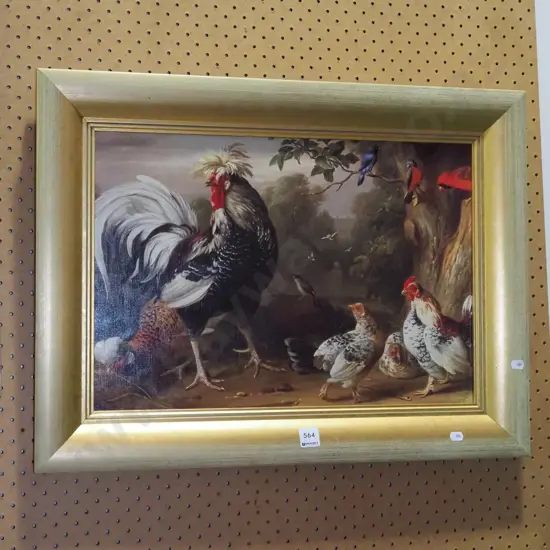 gilt framed poultry print