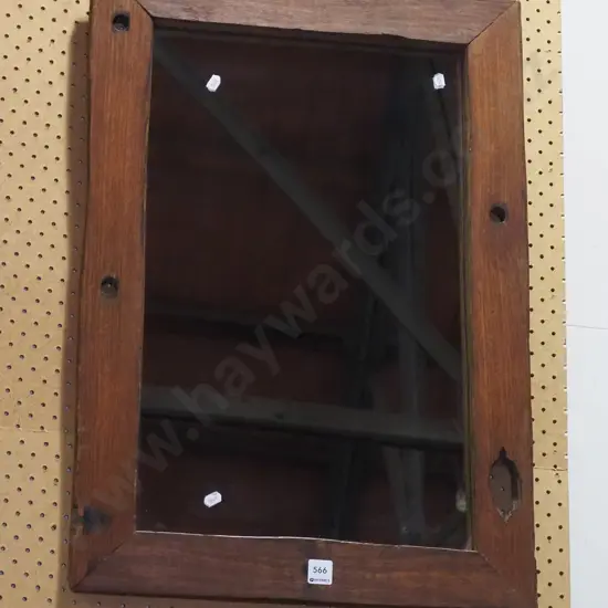 rustic wood framed wall mirror