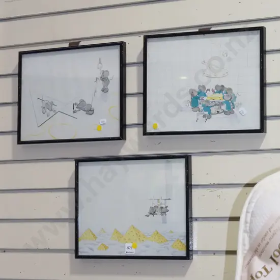 3x mice themed prints