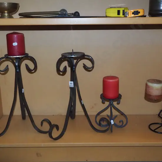 wrought metal candles and candlesticks H-360