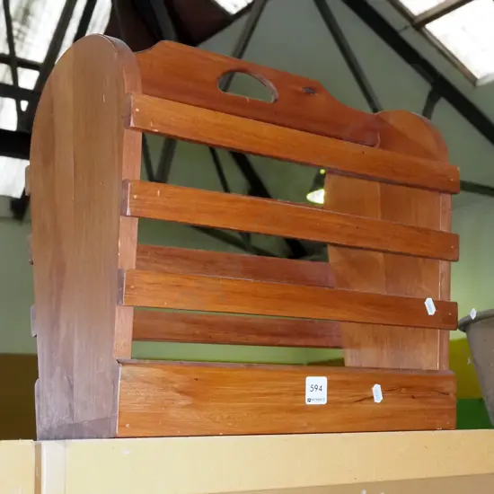 wooden magazine rack
