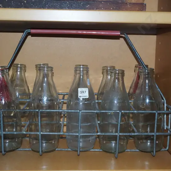 milk crate and bottles