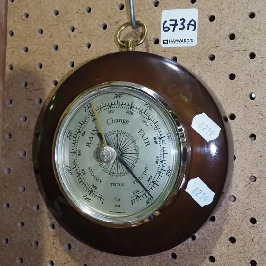 retro woodcased wall barometer