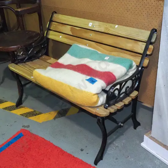 cast iron ended garden seat