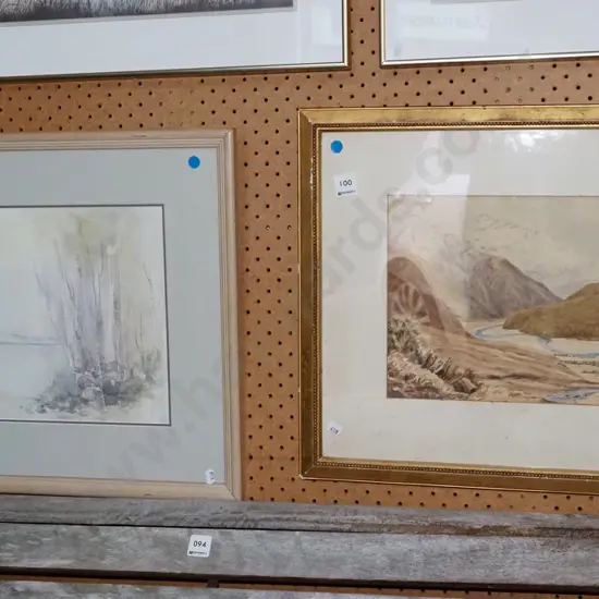 2x framed watercolours - landscapes - 1 has significant foxing
