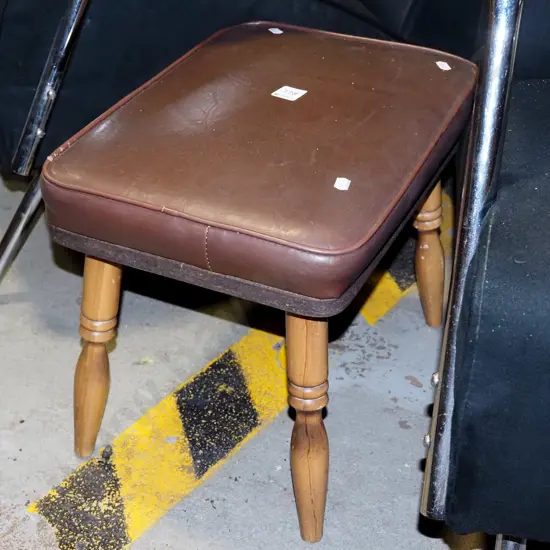 brown vinyl footstool