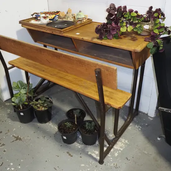 old school 2 seater school desk H-820 W-1200 D-760