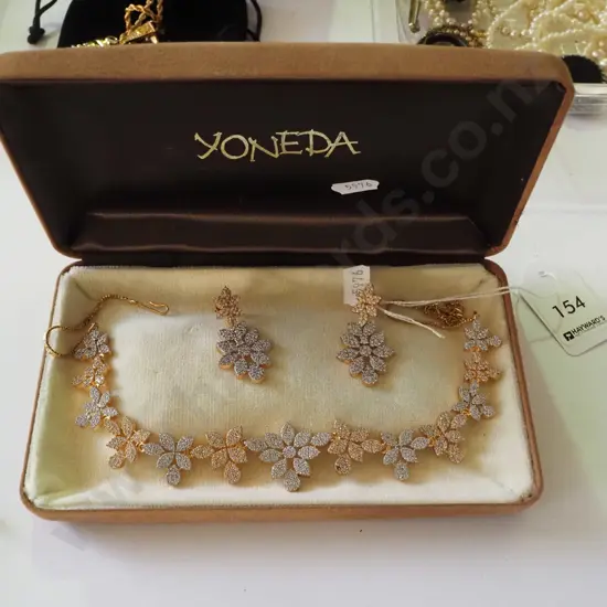 Yoneda cz necklace and earrings