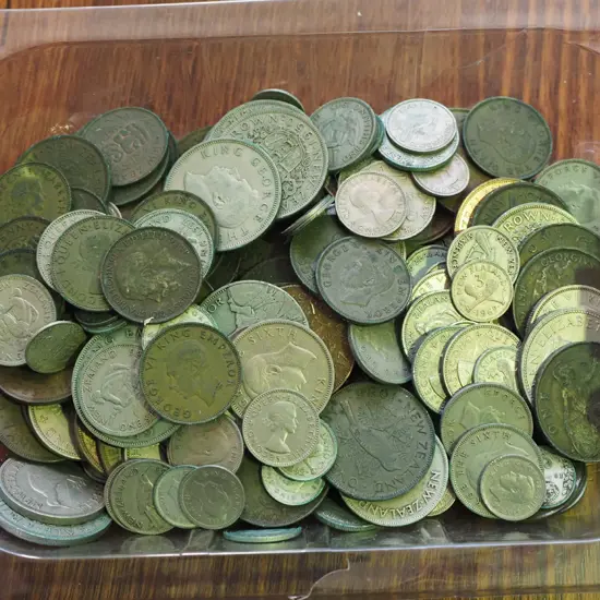 tray of coins