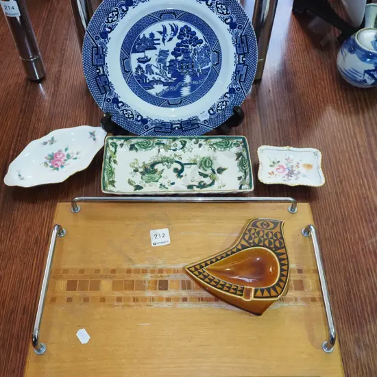 sovereign ware gallery tray, willow plate etc