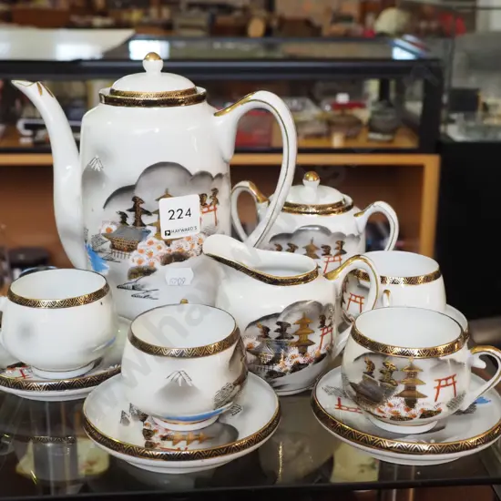 11 piece geisha tea set