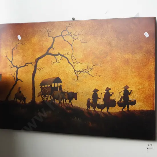 oil on board - on the way to market