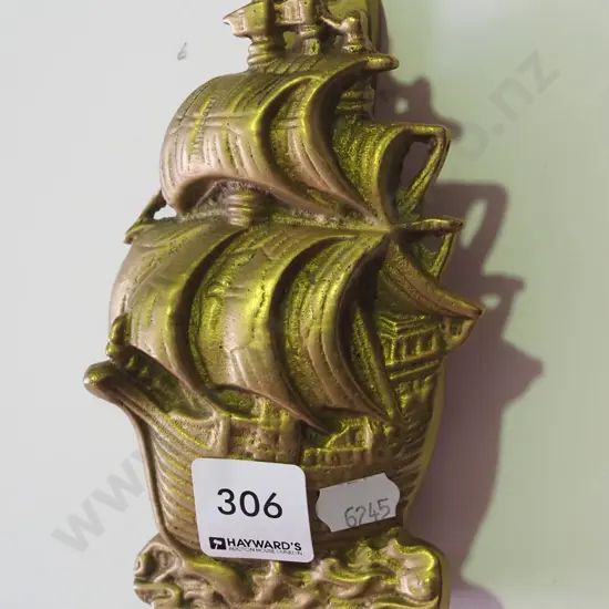 cast brass galleon door knocker