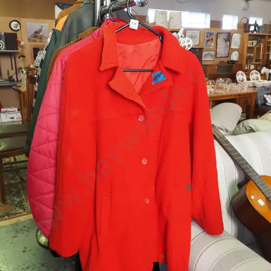 red woollen coat