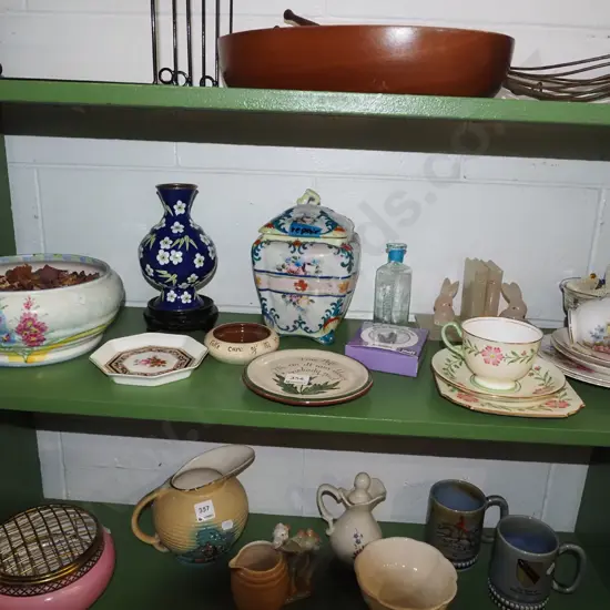 shelf; bookends, medicinal bottle, trios, vase etc - cracks and repairs