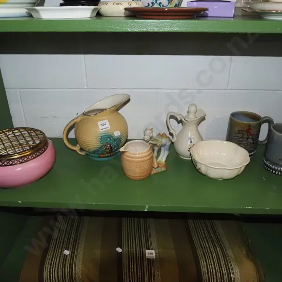 rose bowl, Hornsea camel jug, vinegar jug, Wade beer mugs etc