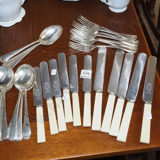 bone handled knives, forks, spoons