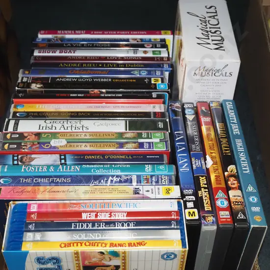 box of DVDs