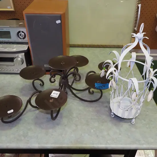 tea candle lantern, 7 candle candelabra