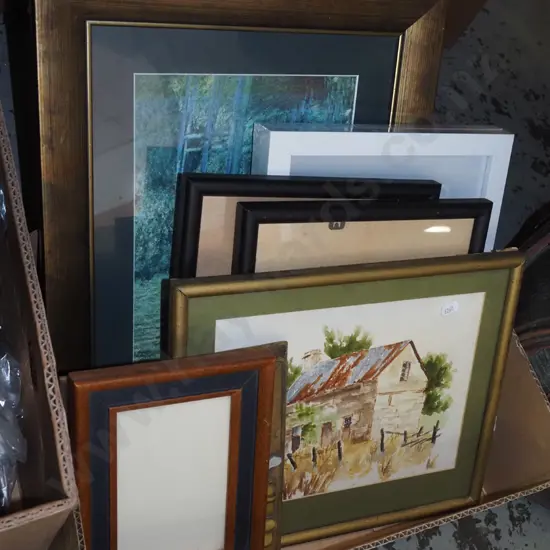 box; prints, frames etc