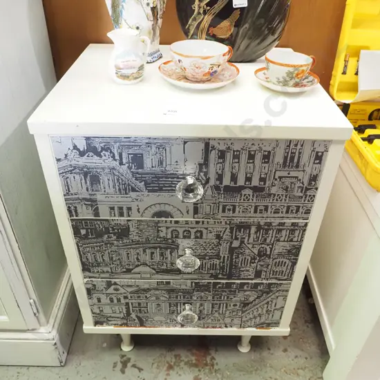 upcycled 3 drawer bedside cabinet - handles need attention