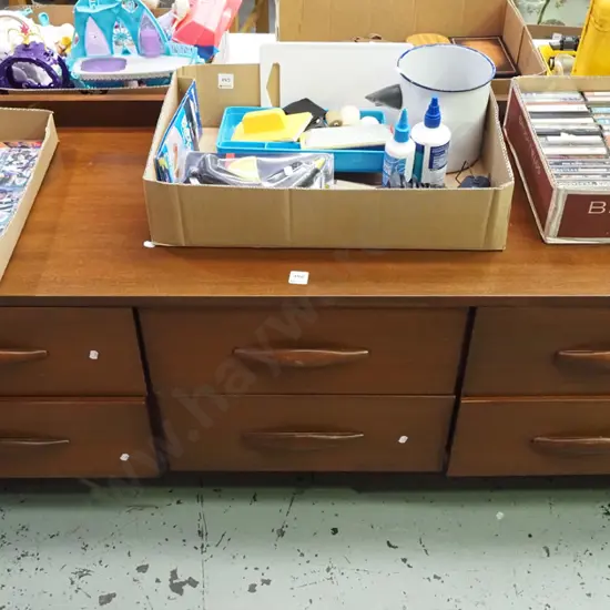  mid-century 6 drawer  lowboy H-570 W-1440 D-450